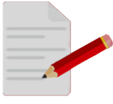 Icon showing paper and a pen.