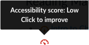 Accessibility score: Low. Click to improve (icon).
